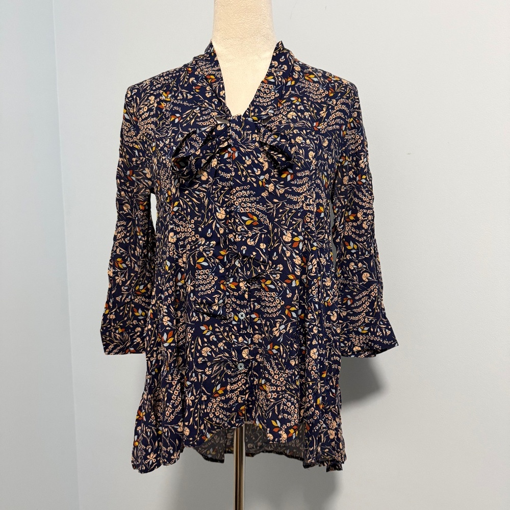 Maeve 3/4 Sleeve‎ Floral Print Blouse Size S